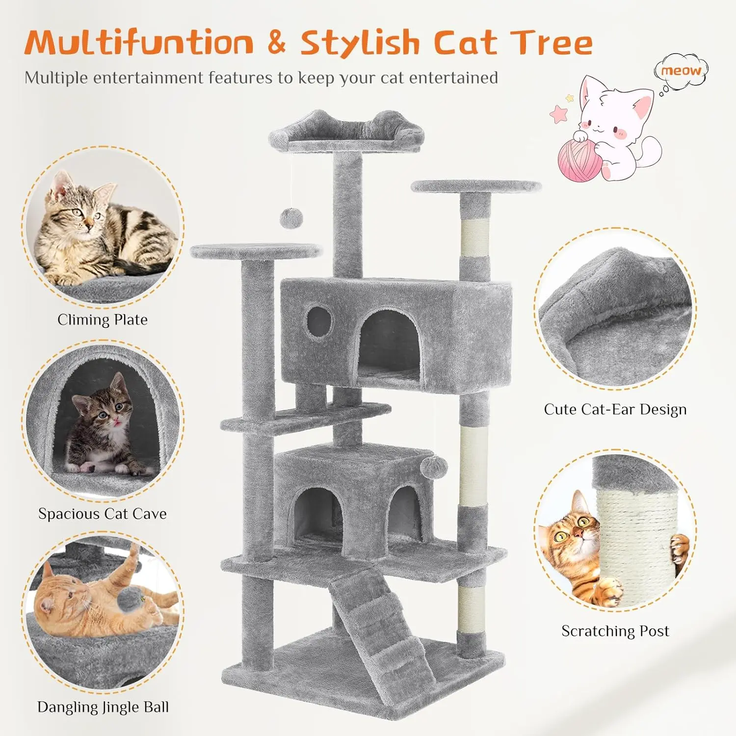 44-inch cat tree tower, image 8